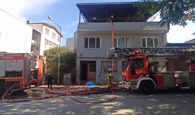 Tekstil atölyesinde korkutan yangın