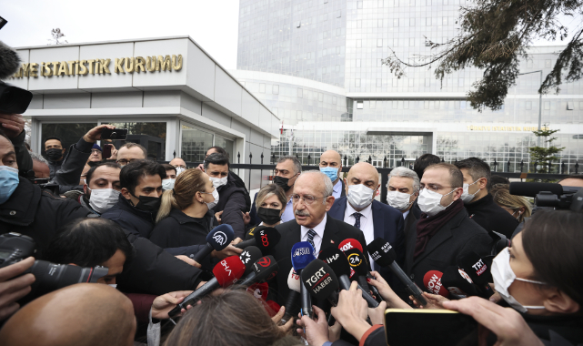 CHP Genel Başkanı Kılıçdaroğlu, TÜİK önünde açıklama yaptı