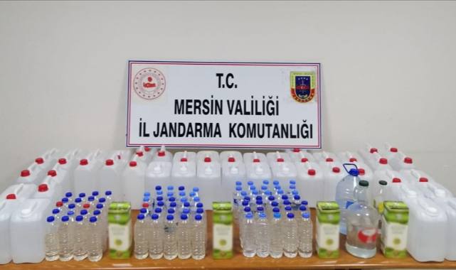 Mersin'de 66 litre sahte içki ve 190 litre etil alkol ele geçirildi