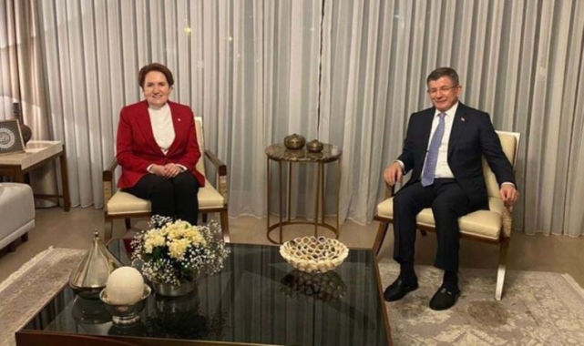 Akşener'den Gelecek Partisi Genel Başkanı Davutoğlu'na ziyaret