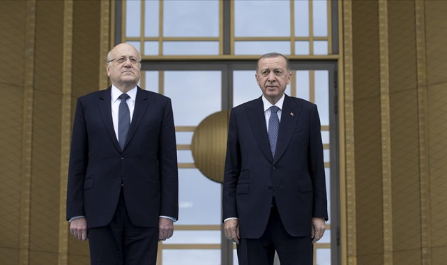 Cumhurbaşkanı Erdoğan, Lübnan Başbakanı Mikati'yi resmi törenle karşıladı