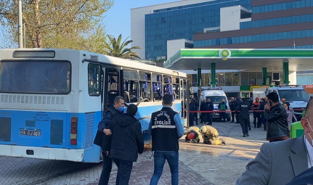 Bursa'da, infaz koruma memurlarını taşıyan otobüste patlama