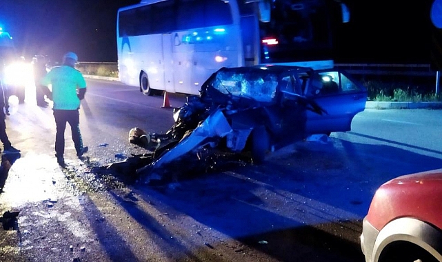 Çorum'da yolcu otobüsü otomobille çarpıştı: 6 yaralı