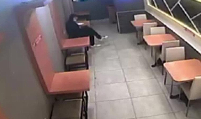 Kafede simit yedi, çay içti lavabo bataryasını çalıp gitti