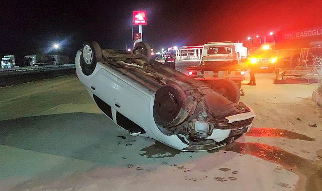 Takla atan otomobilden yaralı kurtuldu
