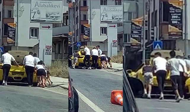 Milyonluk Ferrari yolda kalınca bakın ne yaptılar