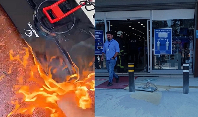 Satın aldığı televizyonu tamir edilmeyince mağaza önünde yaktı
