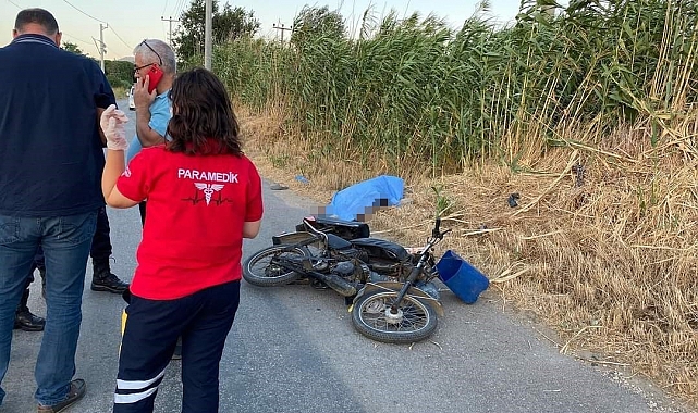 Devrilen motosikletin 73 yaşındaki sürücüsü hayatını kaybetti