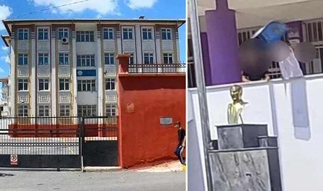İlkokul bahçesindeki Atatürk büstüne çirkin saldırı