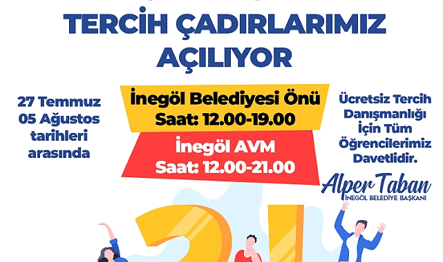 Üniversite öğrencileri için ücretsiz tercih çadırı kuruluyor