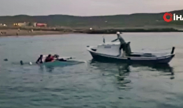 9 kişinin bindiği tekne alabora oldu