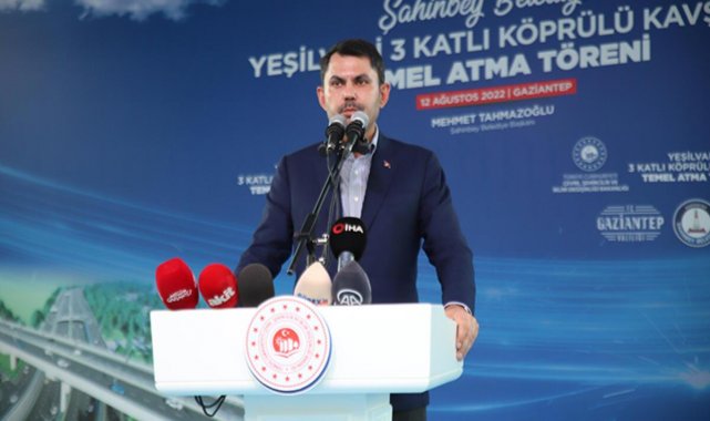 Bakan Kurum, Şahinbey 3 Katlı Köprülü Kavşak projesinin temelini attı