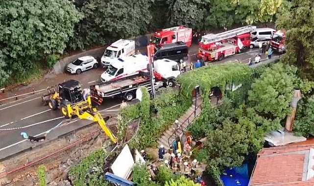 Beykoz'da Lacivert restoranın istinat duvarı çöktü, göçük altında 1 kişi kaldı