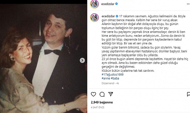 Depremde anne ve babasını kaybeden ünlü oyuncudan duygulandıran paylaşım