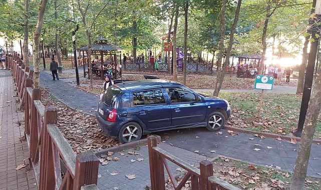 Fren yerine gaza basınca çocuk parkına girdi