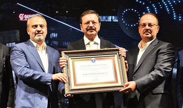 Hisarcıklıoğlu'na 'Bursa hizmet nişanı