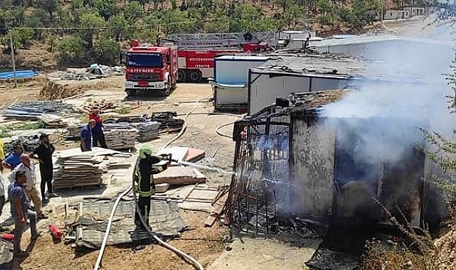 İşçilerin kaldığı konteynerde çıkan yangında faciadan dönüldü