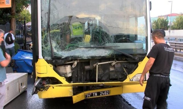 İETT otobüsü kaza yaptı!