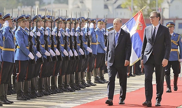Cumhurbaşkanı Erdoğan, Sırbistan'da resmi törenle karşılandı