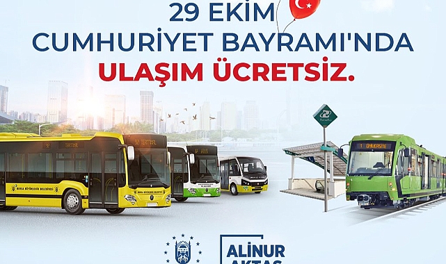 Bursa'da 29 Ekim'de toplu ulaşım ücretsiz