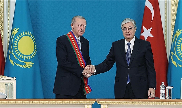 Cumhurbaşkanı Erdoğan: Kazakistan'la ticaret hacminde 10 milyar dolarlık hedefimize emin adımlarla ilerliyoruz