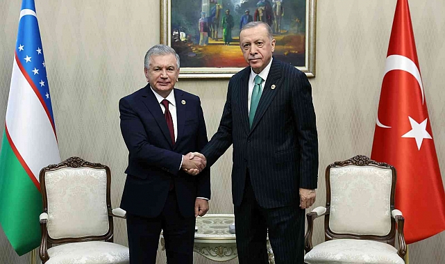 Cumhurbaşkanı Erdoğan, Özbekistan Cumhurbaşkanı Mirziyoyev ile görüştü