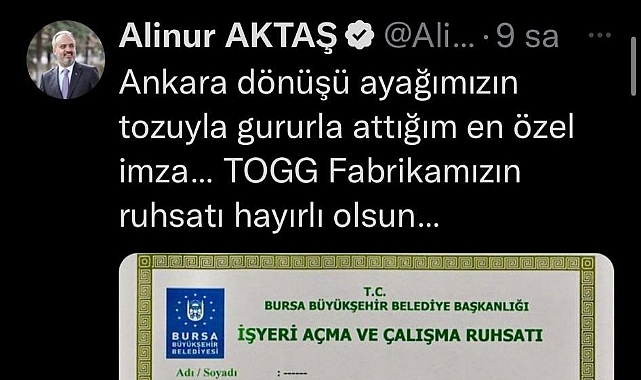 İşte TOGG Otomobil Fabrikası'nın ruhsatı