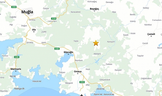 Muğla'da 4.8 büyüklüğünde deprem