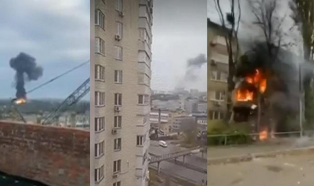 Kiev'de patlama sesleri! İki yerleşim yeri vuruldu, çok sayıda füze düşürüldü