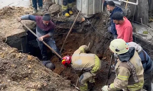 Sultanbeyli'de göçük altında kalan işçinin cansız bedeni çıkarıldı