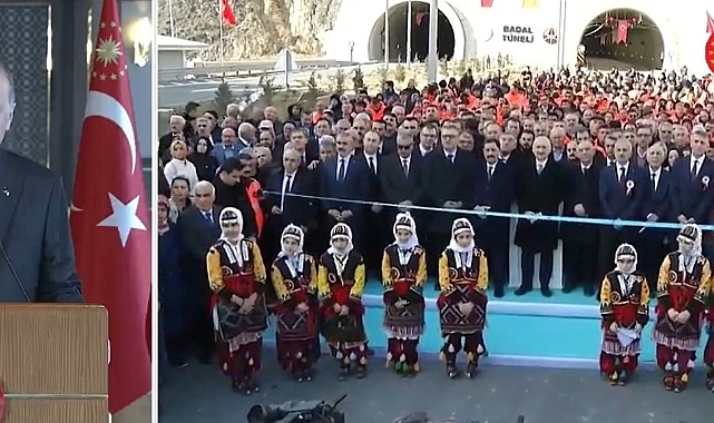 Cumhurbaşkanı Erdoğan, Badal Tüneli'nin açılışını canlı bağlantıyla yaptı