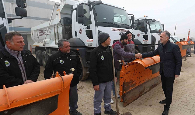 İnegöl Belediyesi ekipleri kar yağışına hazır