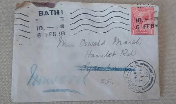1916'da gönderilen mektup nihayet adresine ulaştı