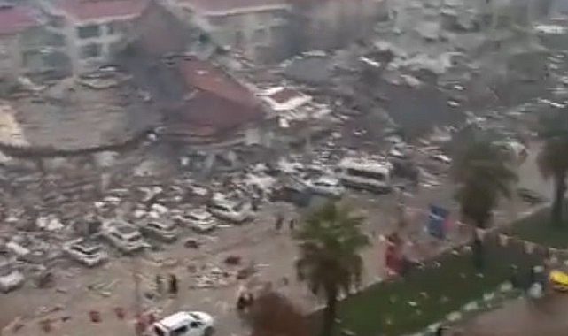 Bir binadan çekilen görüntü, Kahramanmaraş'ta durumu gözler önüne serdi