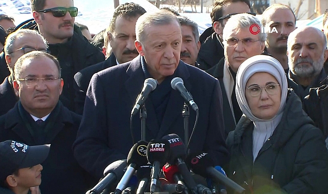 Cumhurbaşkanı Erdoğan'dan deprem bölgesinde açıklama