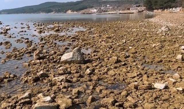 Saros Körfezi'nde deniz suyu çekildi