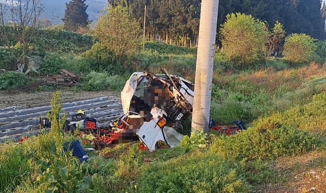 Tire'de minibüs elektrik direğine çarptı: 2 ölü, 1 yaralı