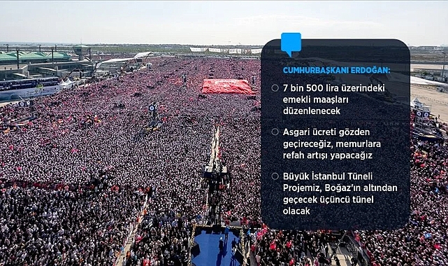 Cumhurbaşkanı Erdoğan, Büyük İstanbul Mitingi'ne 1 milyon 700 bin kişinin katıldığını açıkladı
