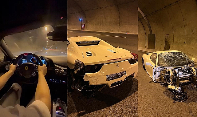 Ünlü modifiyeci Ünal Turan, Ferrari ile kaza yaptı: 14 milyon liralık araç pert oldu