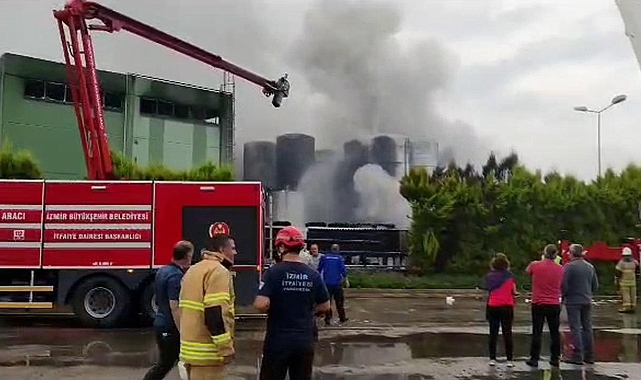 İzmir'de yıldırım düştü, fabrikada yangın çıktı