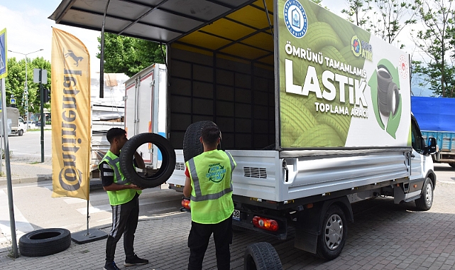Yıldırım'da ömrünü tamamlamış lastikler ekonomiye kazandırılıyor