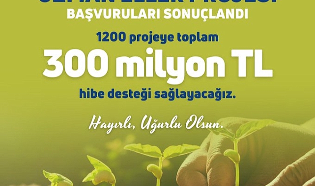 Tarım ve Orman Bakanlığı'ndan 300 milyon TL hibe