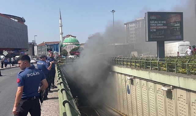 Ümraniye’de İETT otobüsü alev alev yandı