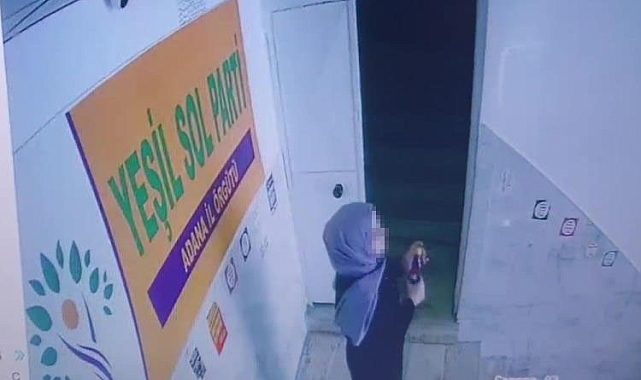 HDP binasına ispirto şişesi koyan kadının güvenlik kamera görüntüleri ortaya çıktı