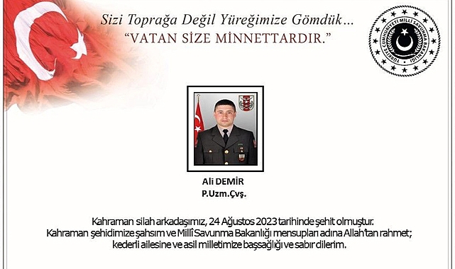 Pençe-Kilit operasyonu bölgesinde bir asker şehit oldu