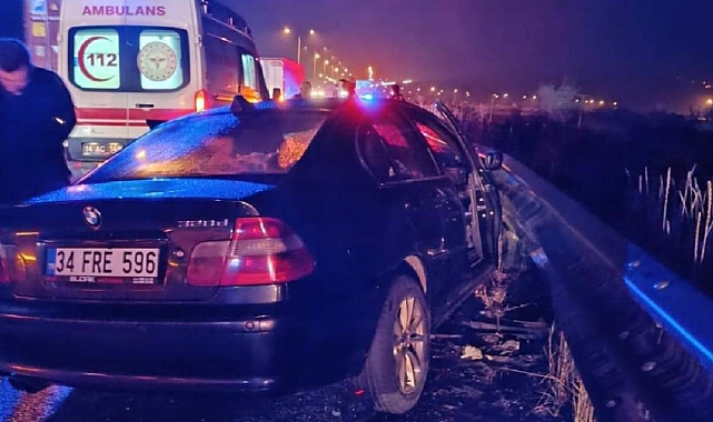 Bolu'da tırdan kopan lastik zincirleme trafik kazasına neden oldu