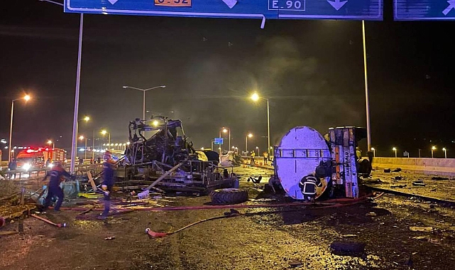 TAG Otoyolu'nda tır 3 araca çarptı: 3 ölü, 11 yaralı
