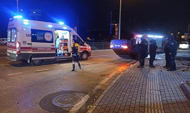 Kontrolden çıkan araç takla attı: 1 yaralı