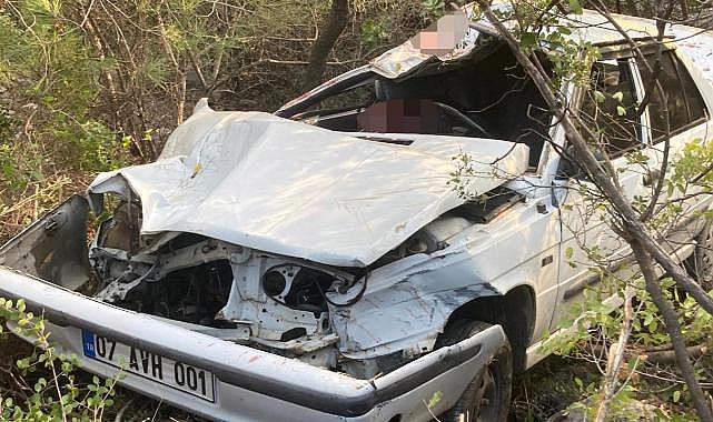 Alanya'da otomobil uçuruma yuvarlandı: 1 ölü, 2 yaralı