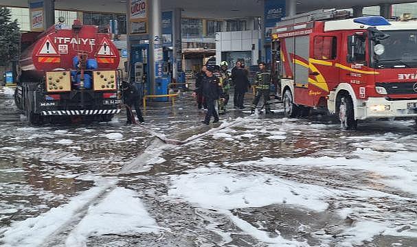 Ankara'da LPG dolu tankerde gaz sızıntısı